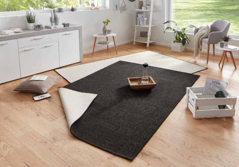 black indoor/outdoor rug