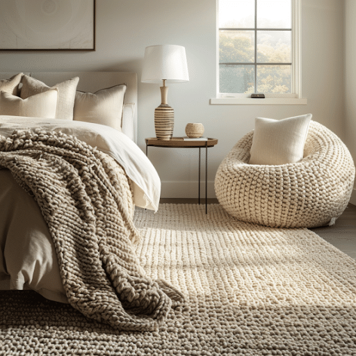 cream rug chunky knit