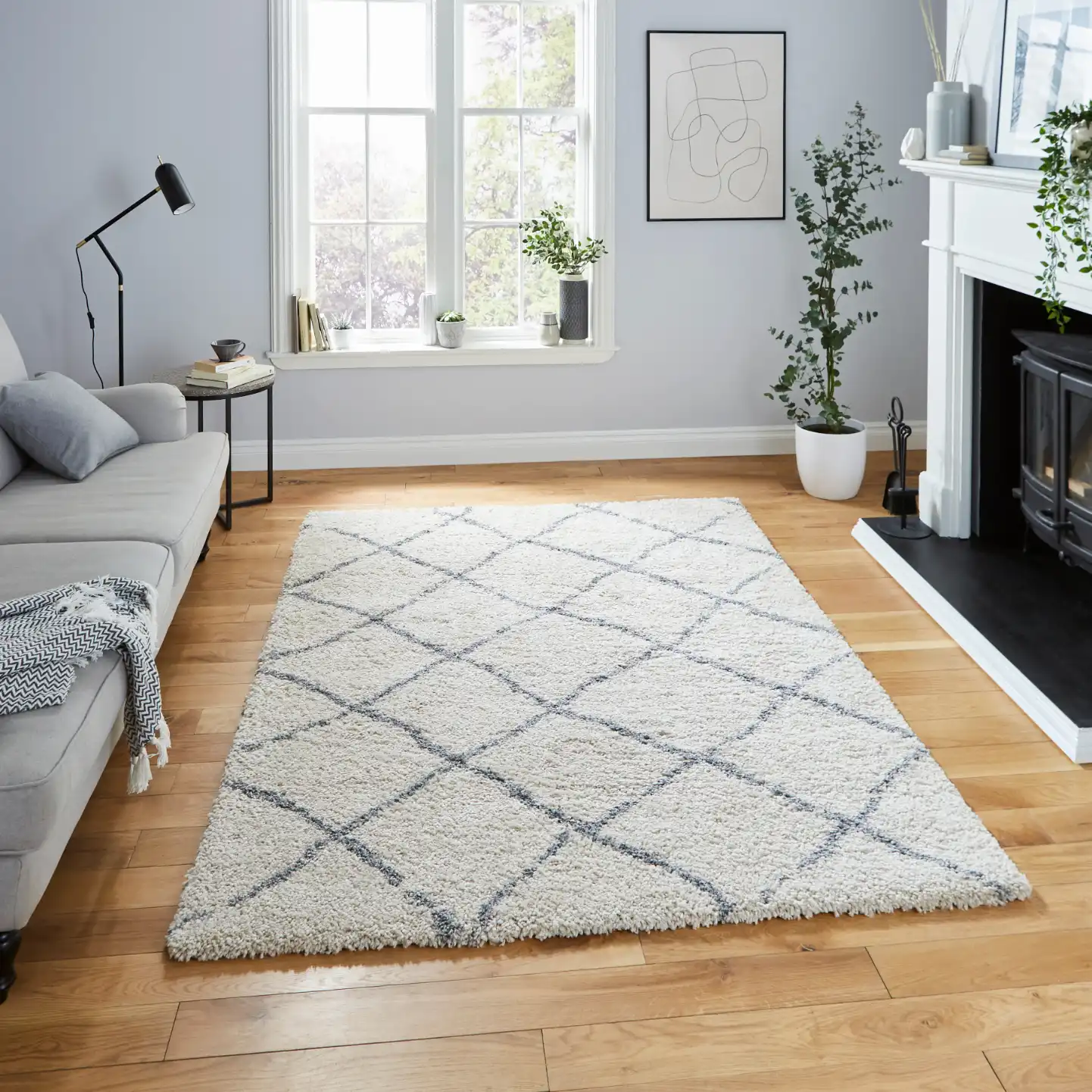 scandi berber cream grey rug